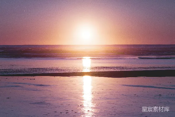 高清摄影 夕阳下的水域