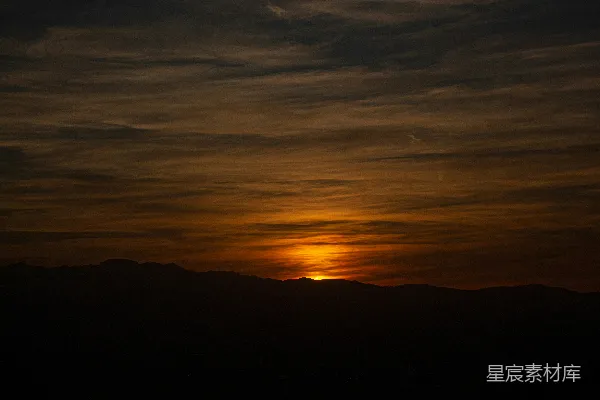 高清摄影 夕阳下山的轮廓