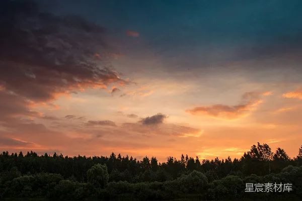 高清摄影 有树有云的风景