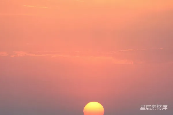 高清摄影 夕阳西下，海天之间点缀着棕榈树。