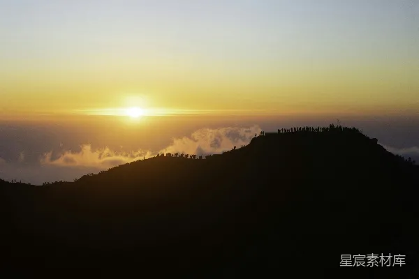 高清摄影 夕阳下山的轮廓