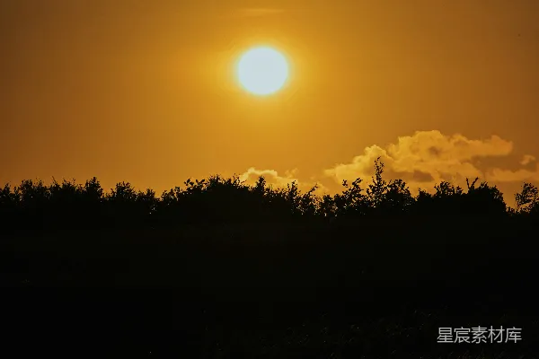 高清摄影 天边的田野落上了夕阳