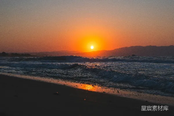 高清摄影 海滩的日落