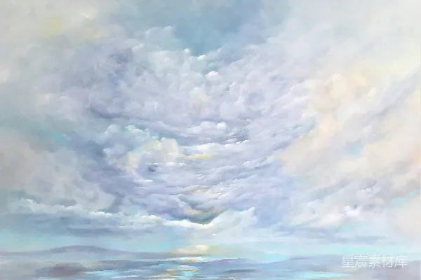 高清摄影 一幅天空中云朵密布的画作