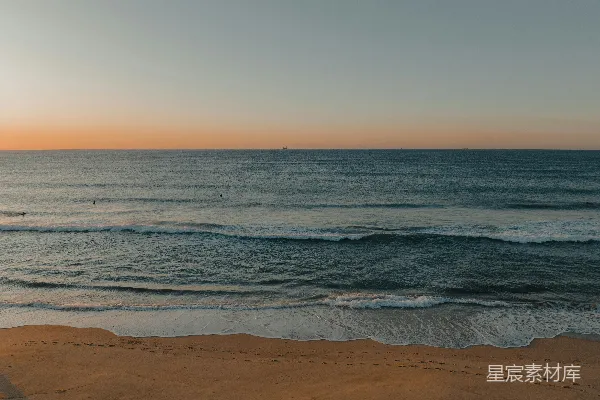 高清摄影 夕阳下海滩上的海景一览