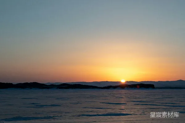 高清摄影 夕阳西下在海洋的尽头