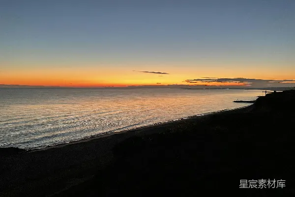 高清摄影 夕阳下的海滩