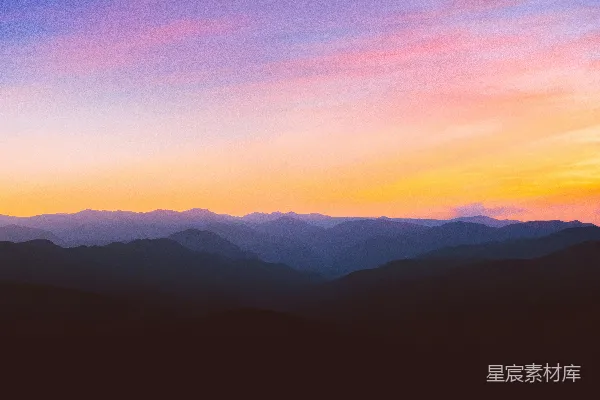 高清摄影 金色时刻山的轮廓照片