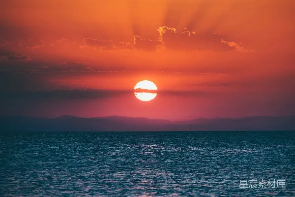 高清摄影 夕阳下的海景