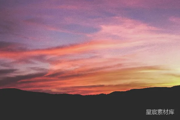 高清摄影 夕阳下山的轮廓