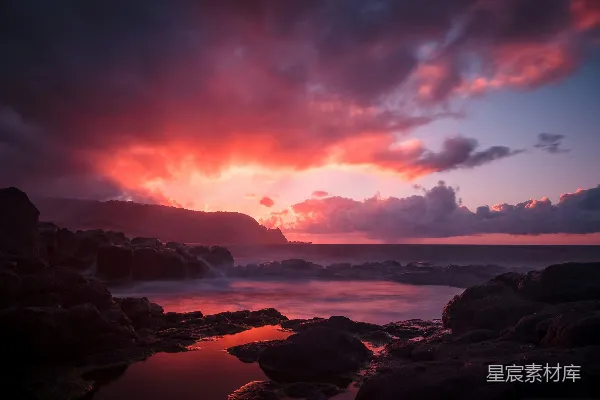 高清摄影 夕阳下湖泊的风景照片