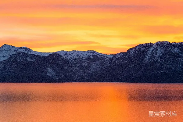 高清摄影 山湖夕阳