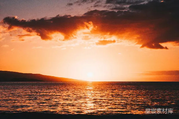 高清摄影 夕阳下的水域