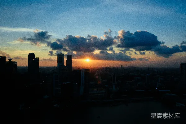 高清摄影 黄昏时分的城市景观视界