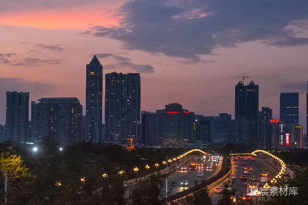 高清摄影 远处城市夜景的一角