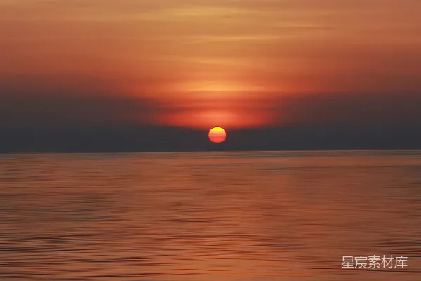 高清摄影 日落时海面平静
