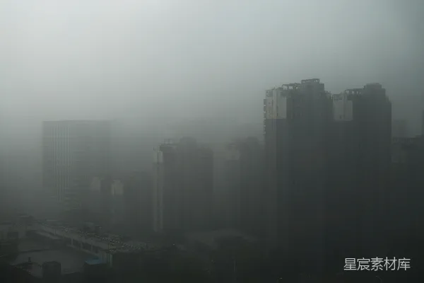 高清摄影 雾中城市的景色
