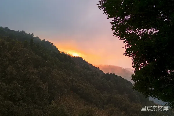 高清摄影 山头落日