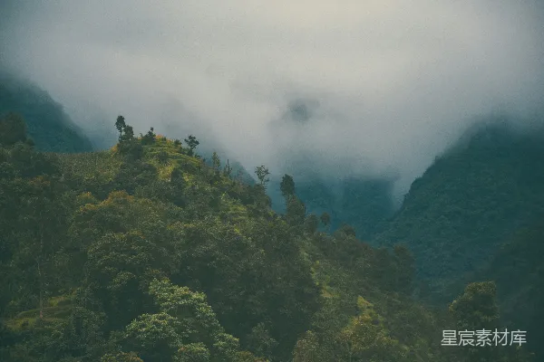 高清摄影 云覆盖的山峰