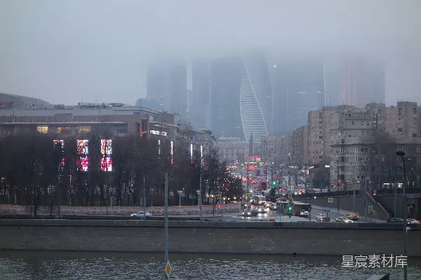 高清摄影 一座有许多高楼的城市景色