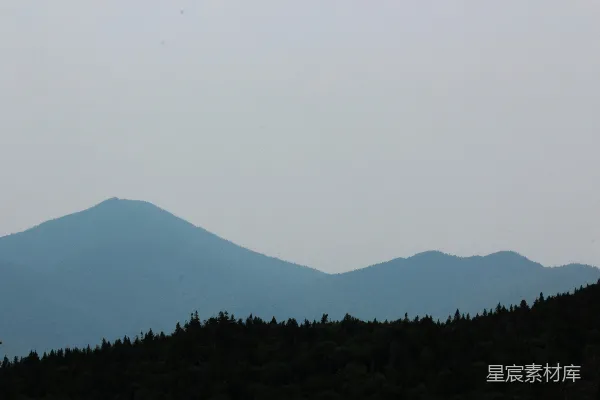 高清摄影 前景中有树木的一片山景