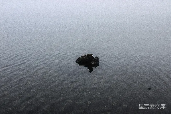 高清摄影 水中的一块岩石