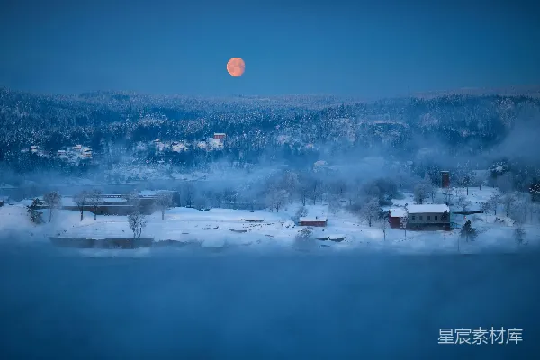 高清摄影 夜间雪地
