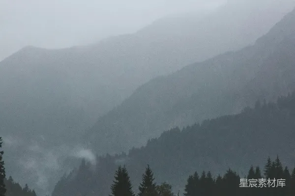 高清摄影 松树与山峦