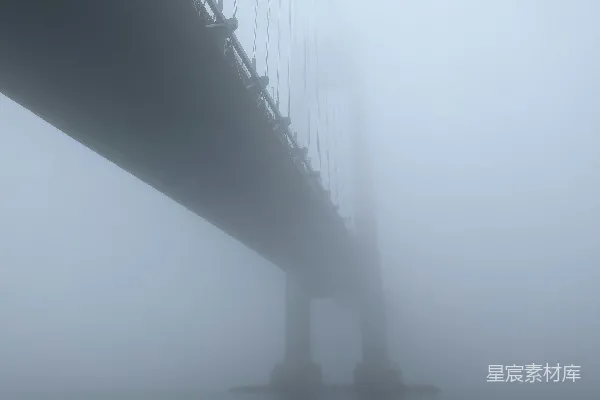 高清摄影 一幅朦胧的大桥景象