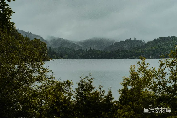 高清摄影 被树木环绕的湖泊
