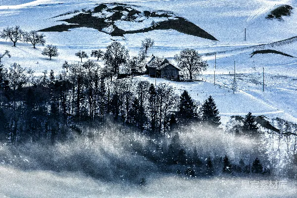 高清摄影 雪峰与雾凇