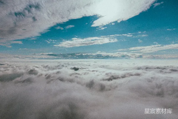 高清摄影 飞机上看去的天空和云朵景色