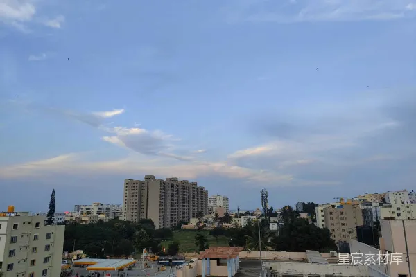 高清摄影 屋顶上看的城市景象