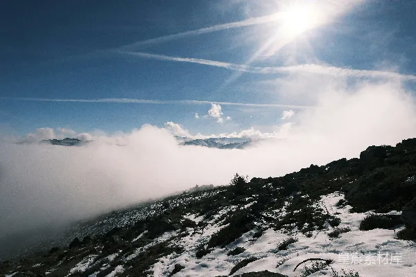 高清摄影 皑皑白雪之下，阳光灿烂。