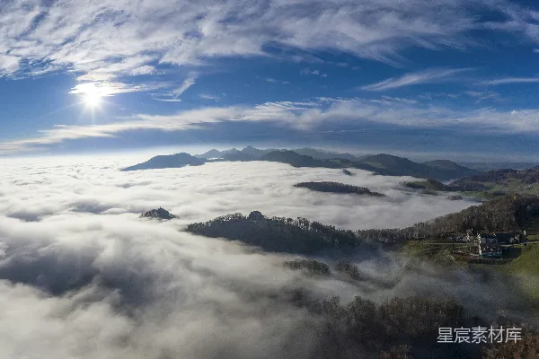 高清摄影 白天的空中拍摄云彩俯视图