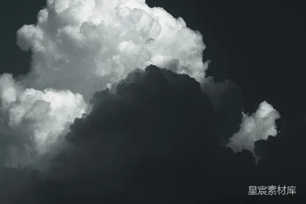 高清摄影 一张黑白照片中的蓝天白云