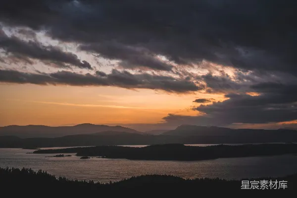 高清摄影 夕阳下山的轮廓