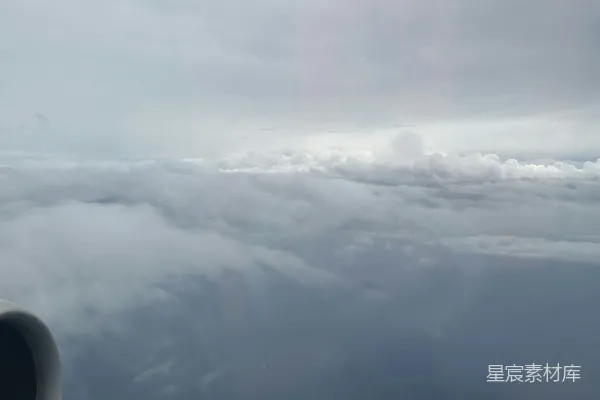 高清摄影 空中飞机机翼的一角