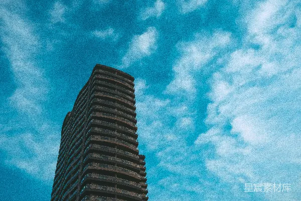 高清摄影 蓝天下的高大建筑