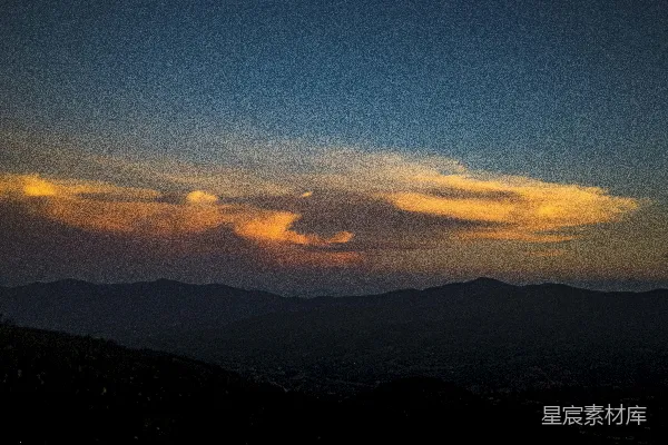 高清摄影 夕阳下的山峦轮廓