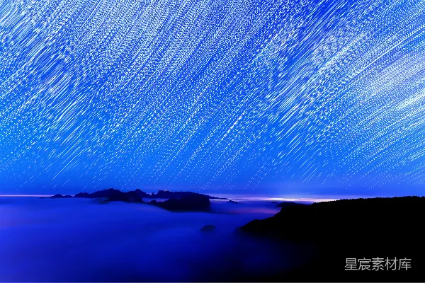 高清摄影 夜空中有星星在移动