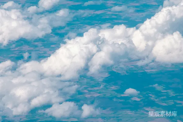 高清摄影 飞机上看去的天空和云朵景色