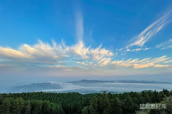 高清摄影 天空中的云景森林