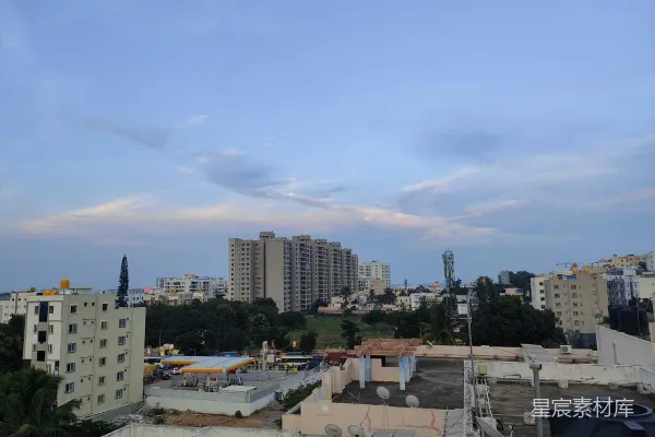 高清摄影 屋顶上俯瞰的城市景色