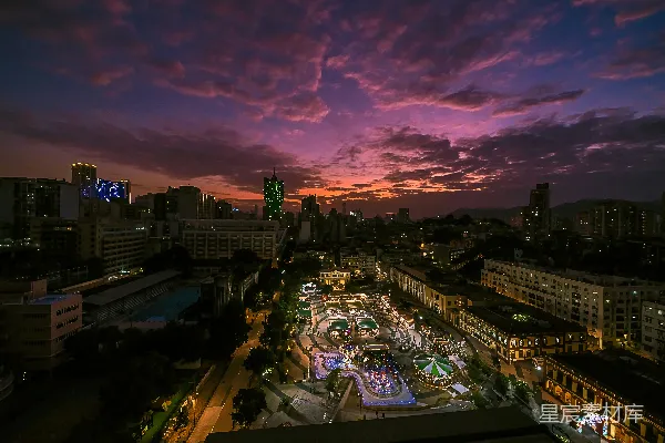 高清摄影 高楼俯瞰夜景的城市景观