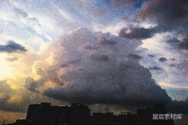 高清摄影 有云的城市