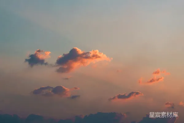 高清摄影 夕阳下的轻云