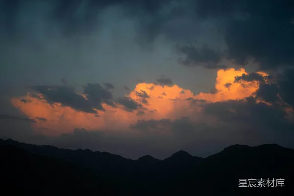 高清摄影 山后夕阳西下