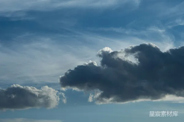 高清摄影 阴云密布蔚蓝天空