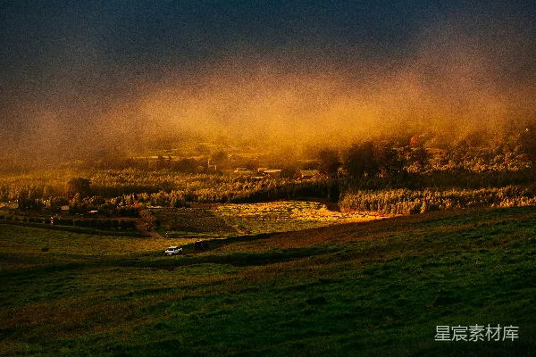 高清摄影 夕阳下的草地 lawn